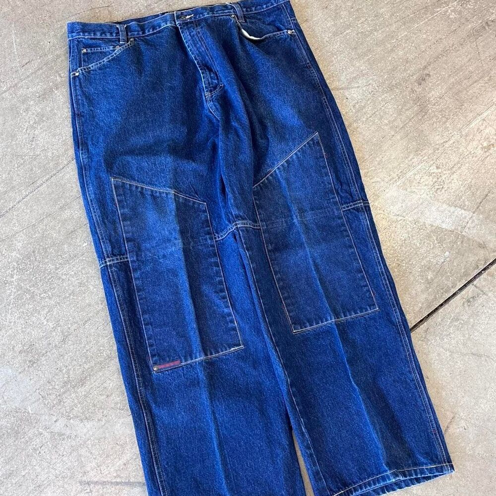 Vintage 2000s Y2K baggy phat farm soutpole esc double knee pants, size 38x33